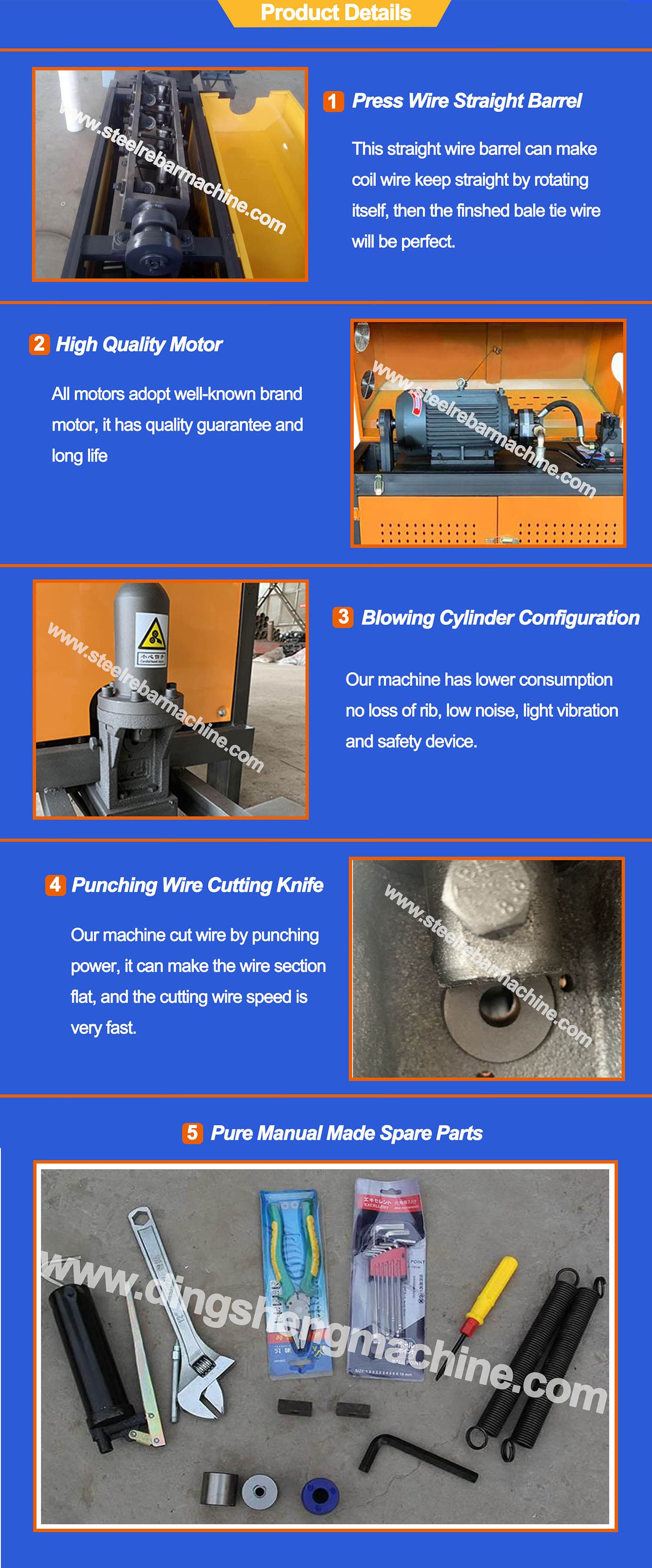High Efficient Steel Wire Rebar Straightening And Cutting Machine Supplier